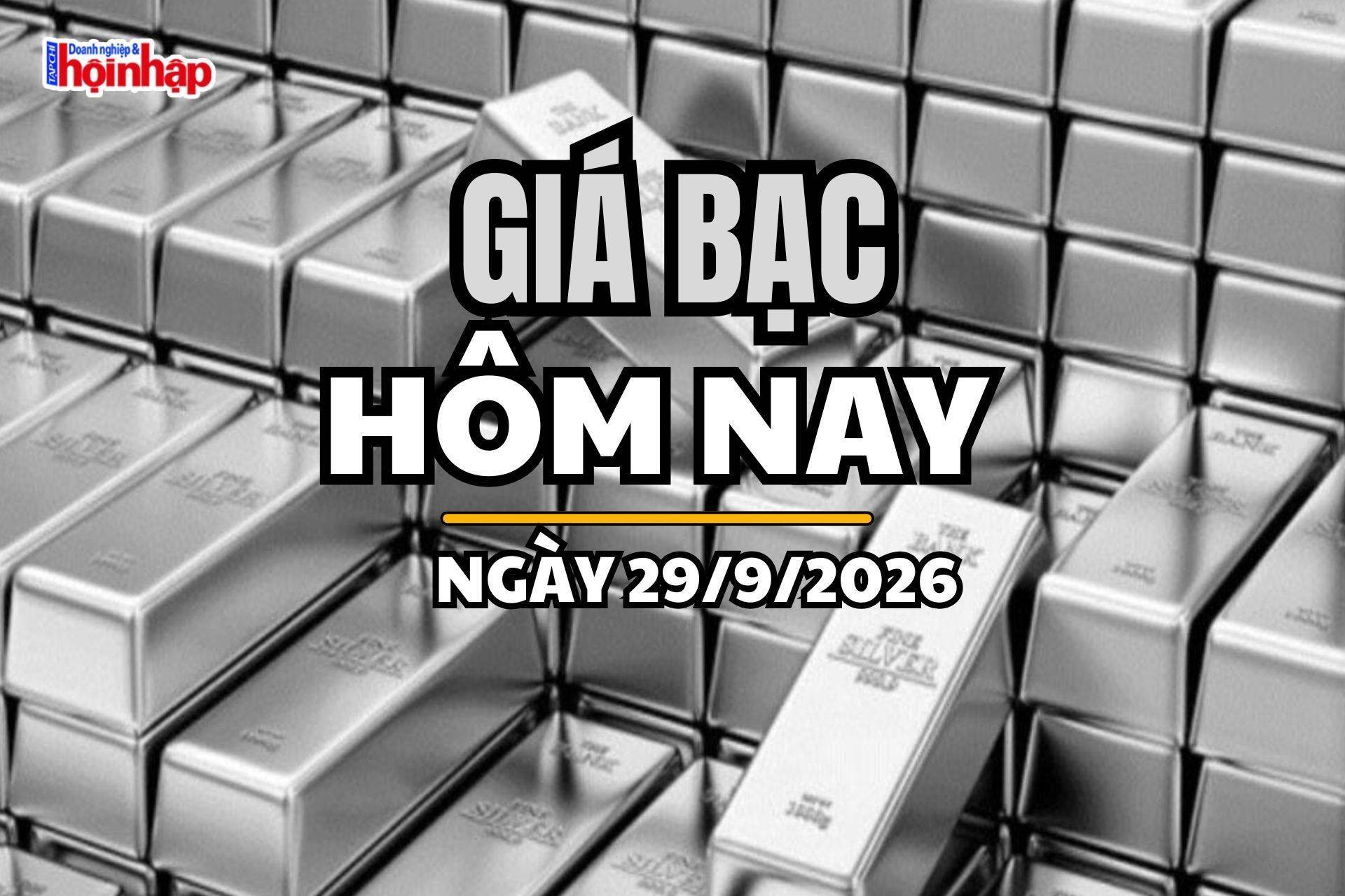 Giá bạc hôm nay 29/9/2026: Giá bạc lao dốc, áp lực giảm có thể còn kéo dài