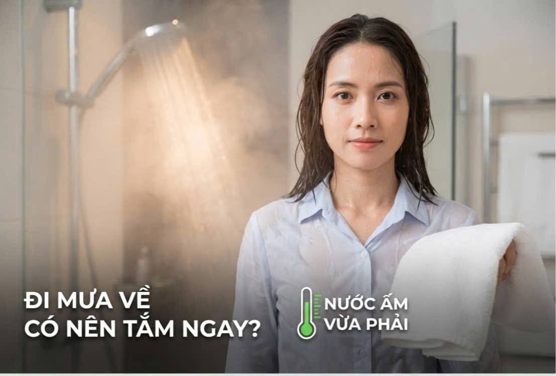 Đi mưa về có nên tắm ngay không, tắm thế nào cho đúng?