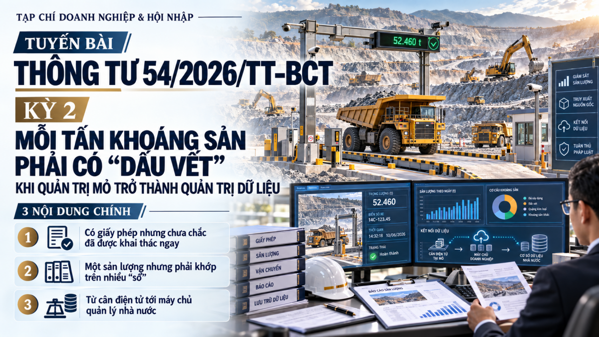 Thông tư 54/2026/TT-BCT: Mỗi tấn khoáng sản phải có “dấu vết” – khi quản trị mỏ trở thành quản trị dữ liệu