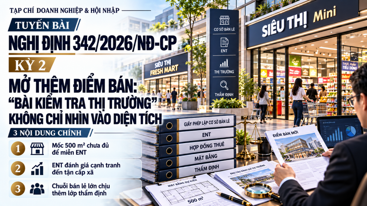 Nghị định 342/2026/NĐ-CP: Mở thêm điểm bán – “bài kiểm tra thị trường” không chỉ nhìn vào diện tích