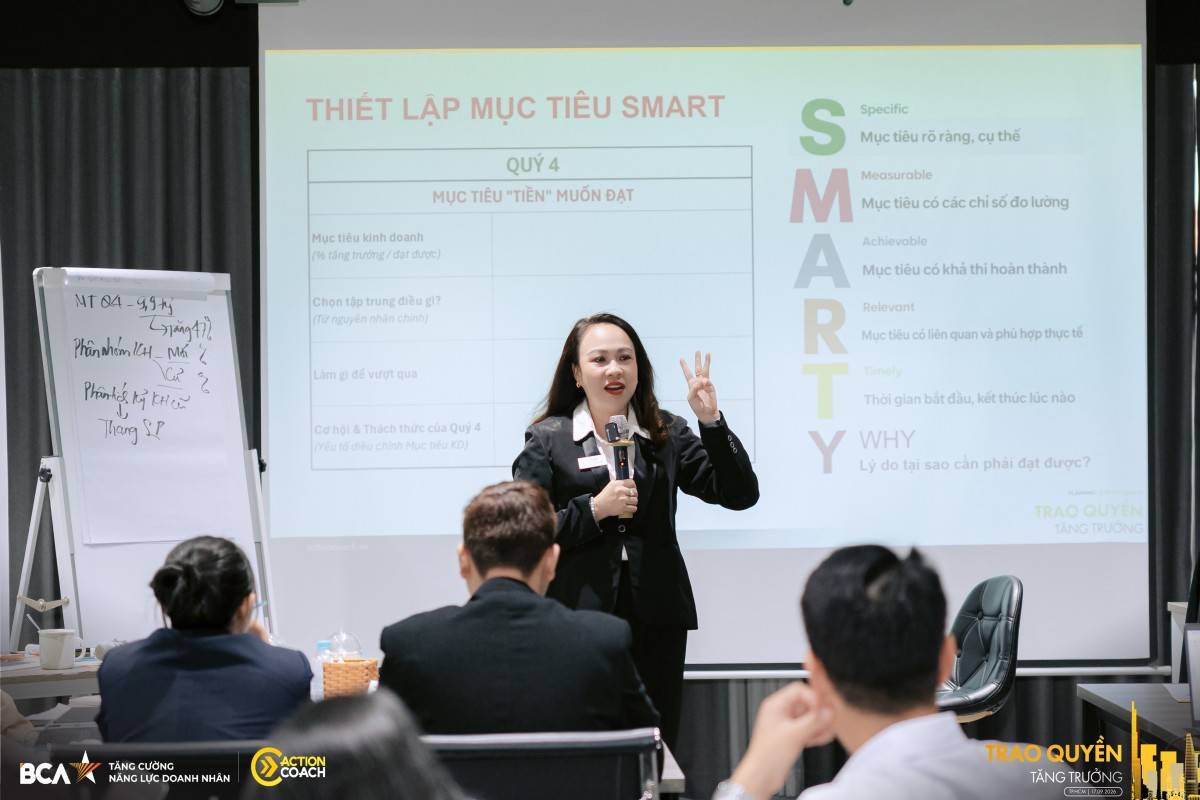Tại chương trình, mục tiêu quý được cụ thể hóa theo nguyên tắc SMART, giúp doanh nghiệp chuyển mong muốn tăng trưởng thành các chỉ tiêu có thể theo dõi.