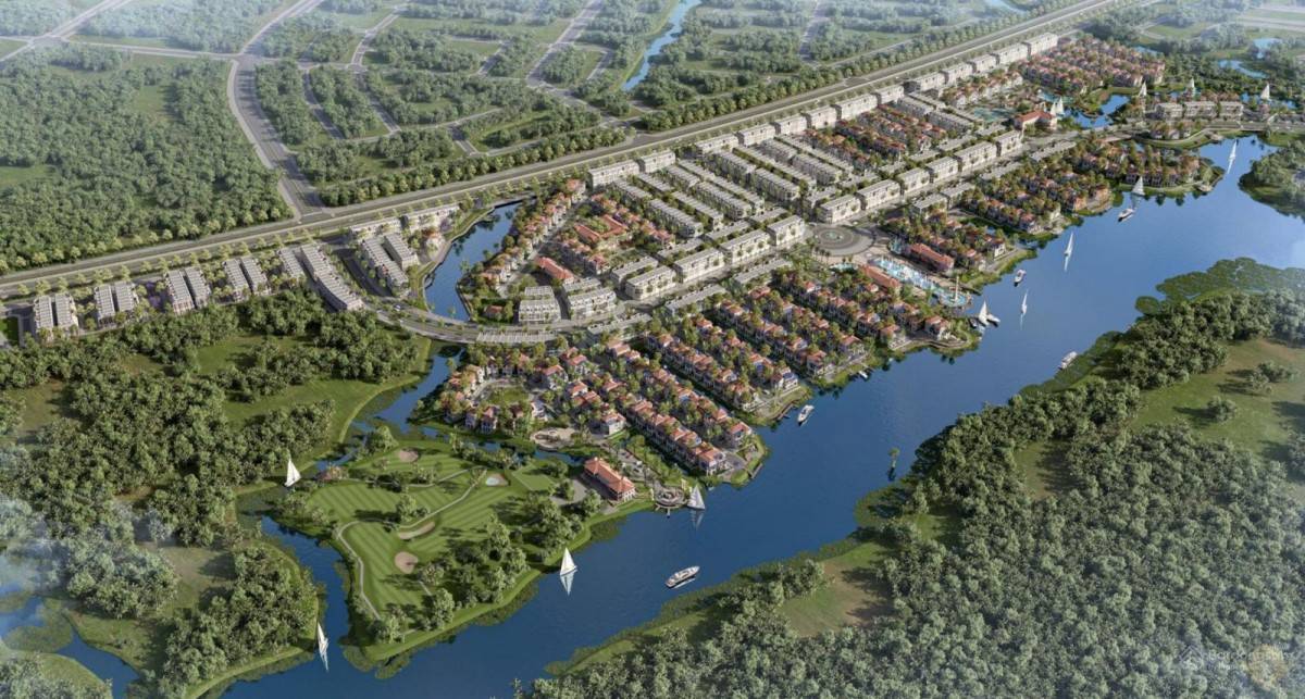 Phối cảnh Khu nhà ở sinh thái An Điền (Gold Coast Vũng Tàu), dự án do Công ty Cổ phần Tập đoàn Eco Pearl City làm chủ đầu tư.