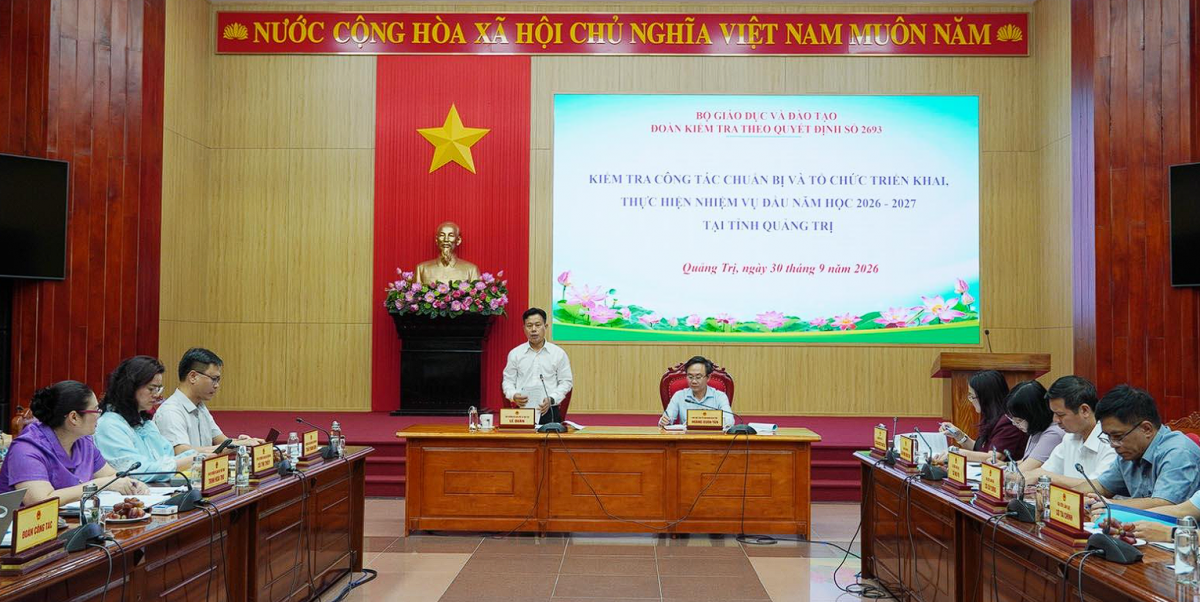 Bộ Giáo dục và Đào tạo kiểm tra công tác chuẩn bị năm học 2026 - 2027 tại Quảng Trị