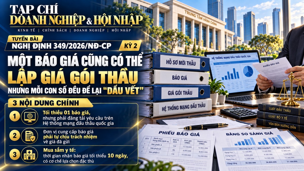 Nghị định 349/2026/NĐ-CP: Một báo giá cũng có thể lập gói thầu – nhưng mỗi con số đều để lại “dấu vết”