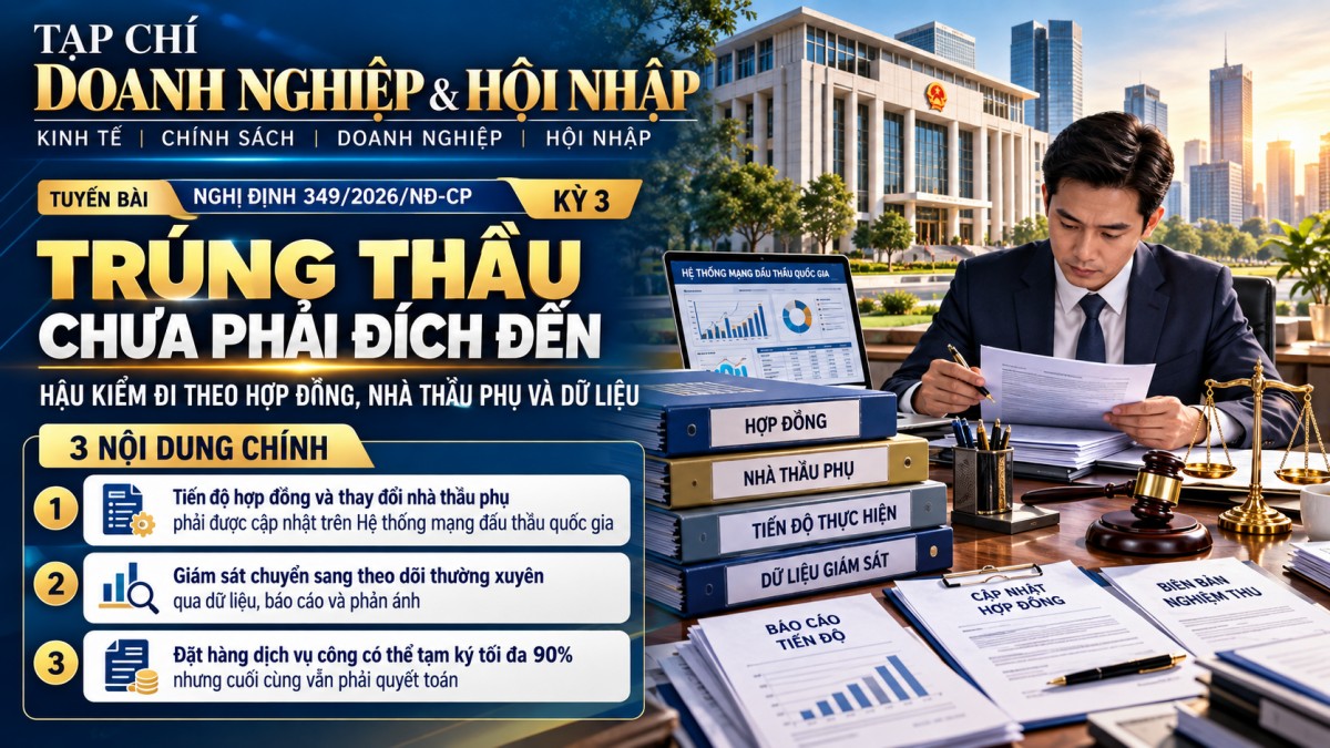 Nghị định 349/2026/NĐ-CP: Trúng thầu chưa phải đích đến – Hậu kiểm đi theo hợp đồng, nhà thầu phụ và dữ liệu