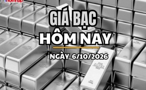 Giá bạc hôm nay 6/10/2026: Giá bạc trong nước và thế giới đồng loạt tăng, áp sát mốc 62 USD/ounce