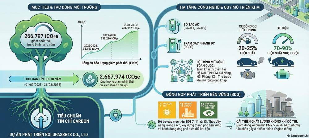 Trạm sạc xe điện và dòng tiền từ tín chỉ carbon