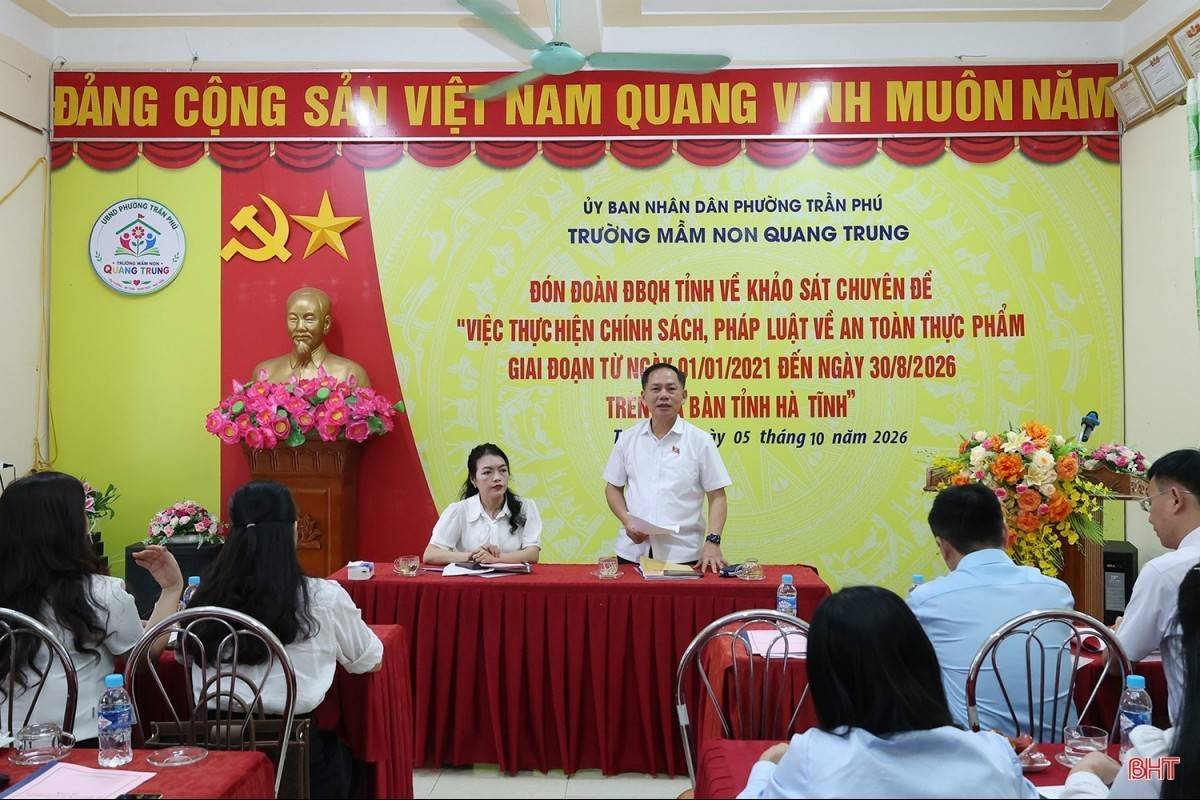 Hà Tĩnh: Khảo sát việc thực hiện an toàn thực phẩm tại các trường học