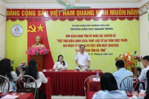 Hà Tĩnh: Khảo sát việc thực hiện an toàn thực phẩm tại các trường học