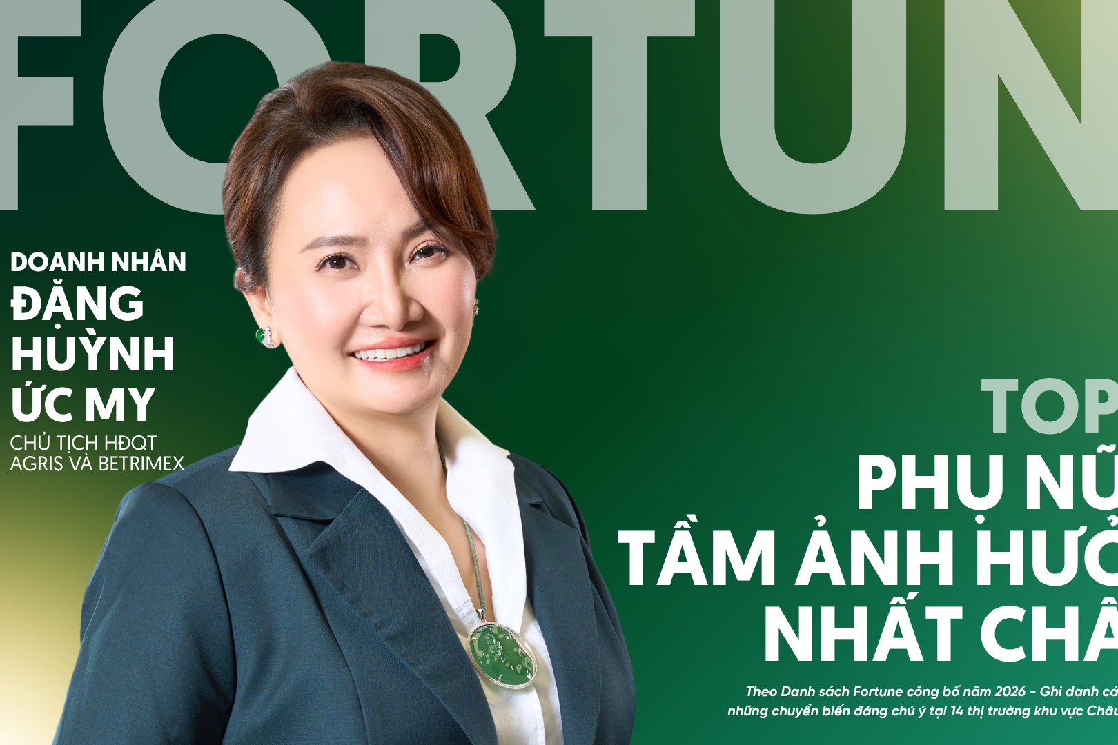 Bà Đặng Huỳnh Ức My hai năm liên tiếp được Fortune vinh danh Top 100 phụ nữ quyền lực châu Á