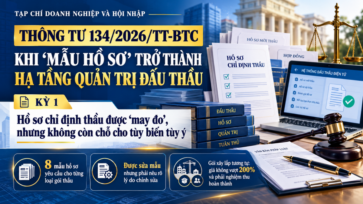 Thông tư 134/2026/TT-BTC: Khi “mẫu hồ sơ” trở thành hạ tầng quản trị đấu thầu