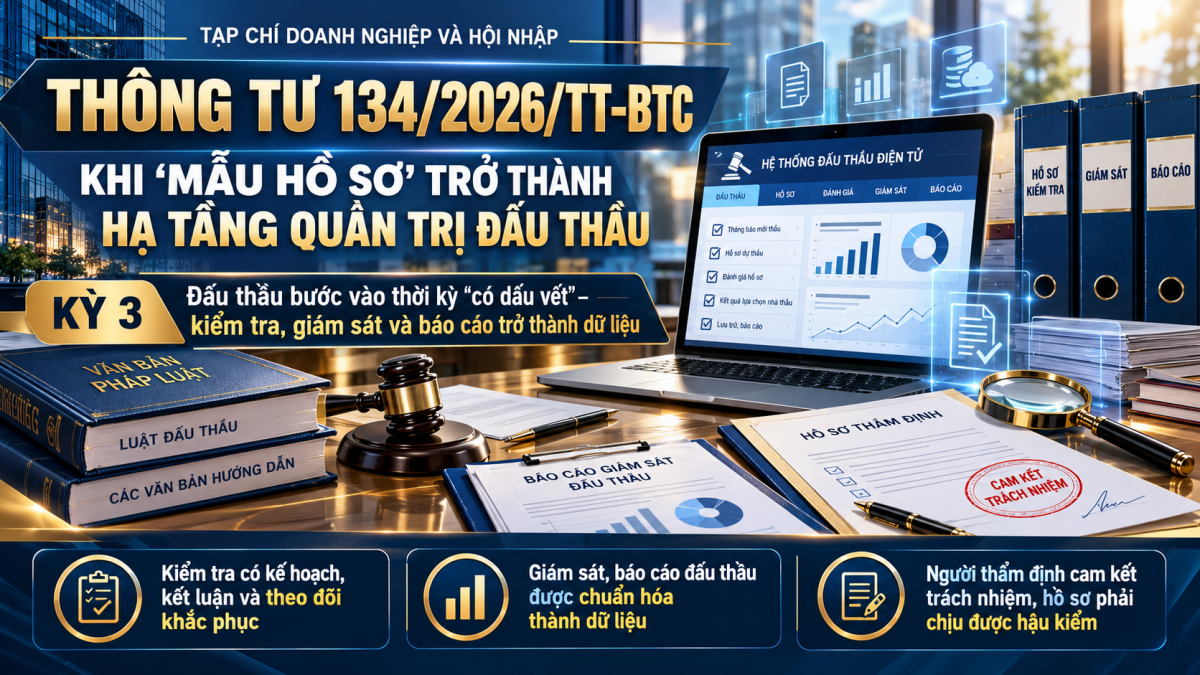 Thông tư 134/2026/TT-BTC: Đấu thầu bước vào thời kỳ “có dấu vết” – kiểm tra, giám sát và báo cáo trở thành dữ liệu