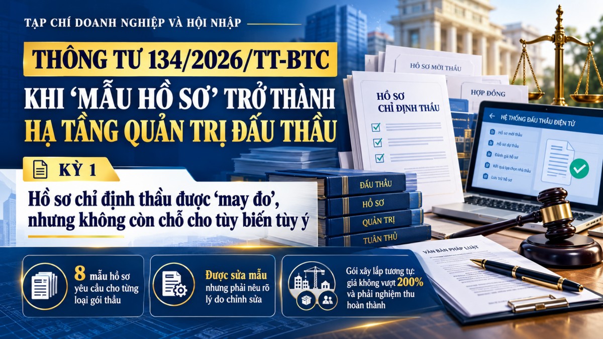 Thông tư 134/2026/TT-BTC: Khi “mẫu hồ sơ” trở thành hạ tầng quản trị đấu thầu