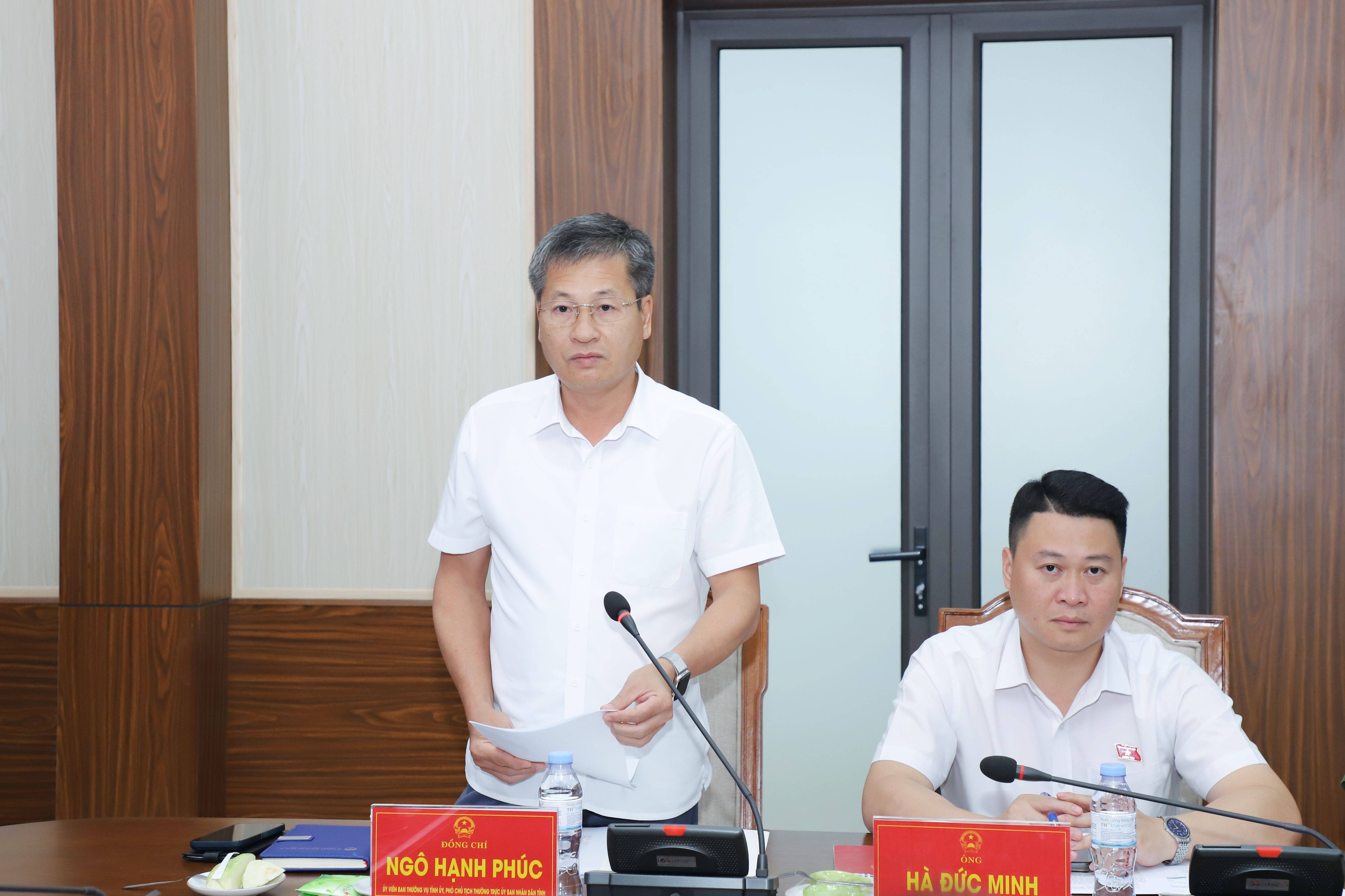 Ngô Hạnh Phúc – Phó Chủ tịch Thường trực UBND tỉnh trình bày báo cáo tình hình kinh tế - xã hội 9 tháng đầu năm