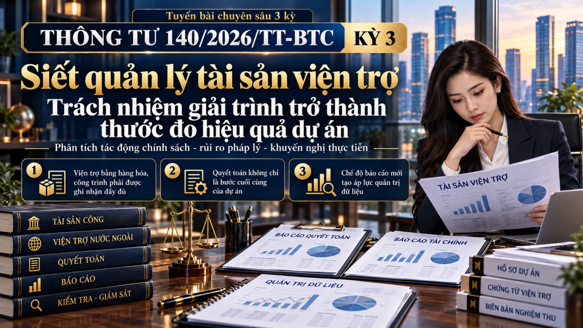 Thông tư 140/2026/TT-BTC (Kỳ 3): Siết quản lý tài sản viện trợ, tăng trách nhiệm giải trình