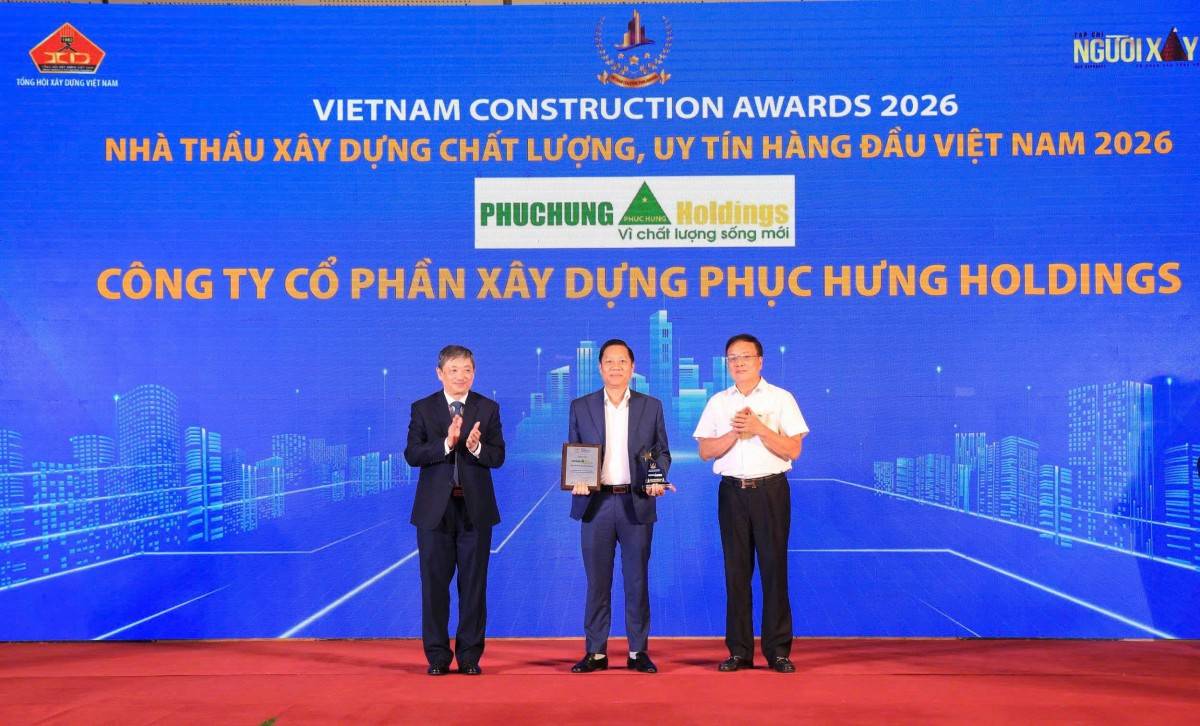 Phục Hưng Holdings nhận hai danh hiệu tại Vietnam Construction Awards 2026