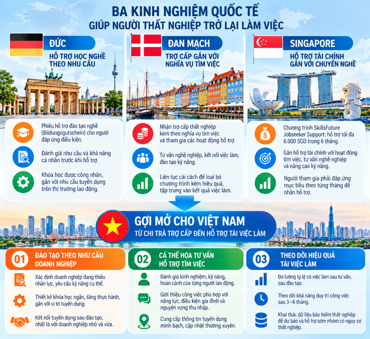 Từ trợ cấp thất nghiệp đến tái việc làm: Việt Nam có thể học gì từ các nước?
