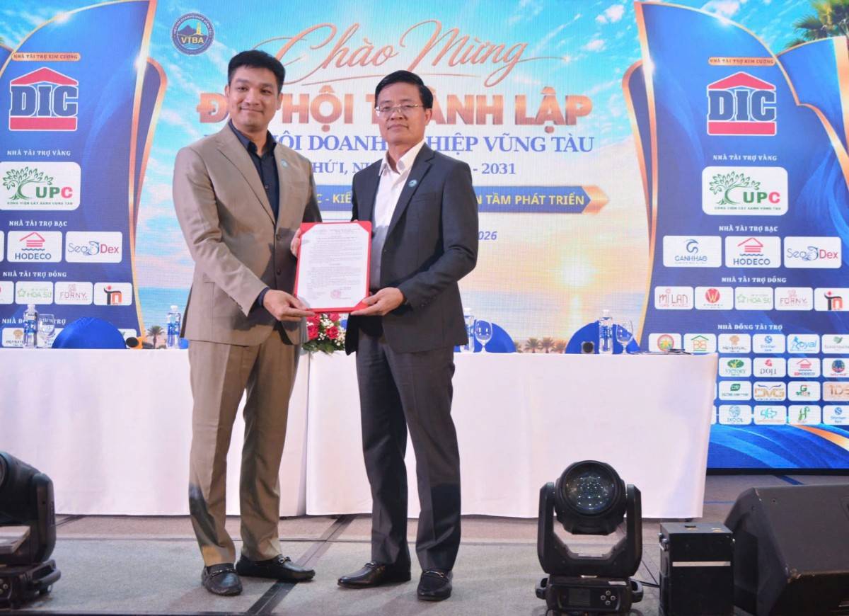 Ông Nguyễn Hùng Cường - Chủ tịch Hội đồng quản trị Tập đoàn DIC bầu làm chủ tịch Hội Doanh nghiệp Vũng Tàu nhiệm kỳ 2026 – 2031