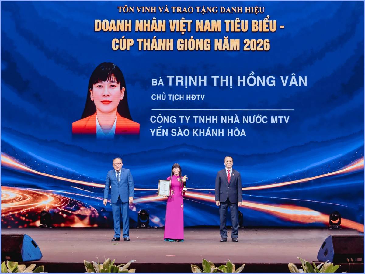 Chủ tịch Yến sào Khánh Hòa nhận danh hiệu Doanh nhân Việt Nam tiêu biểu 2026
