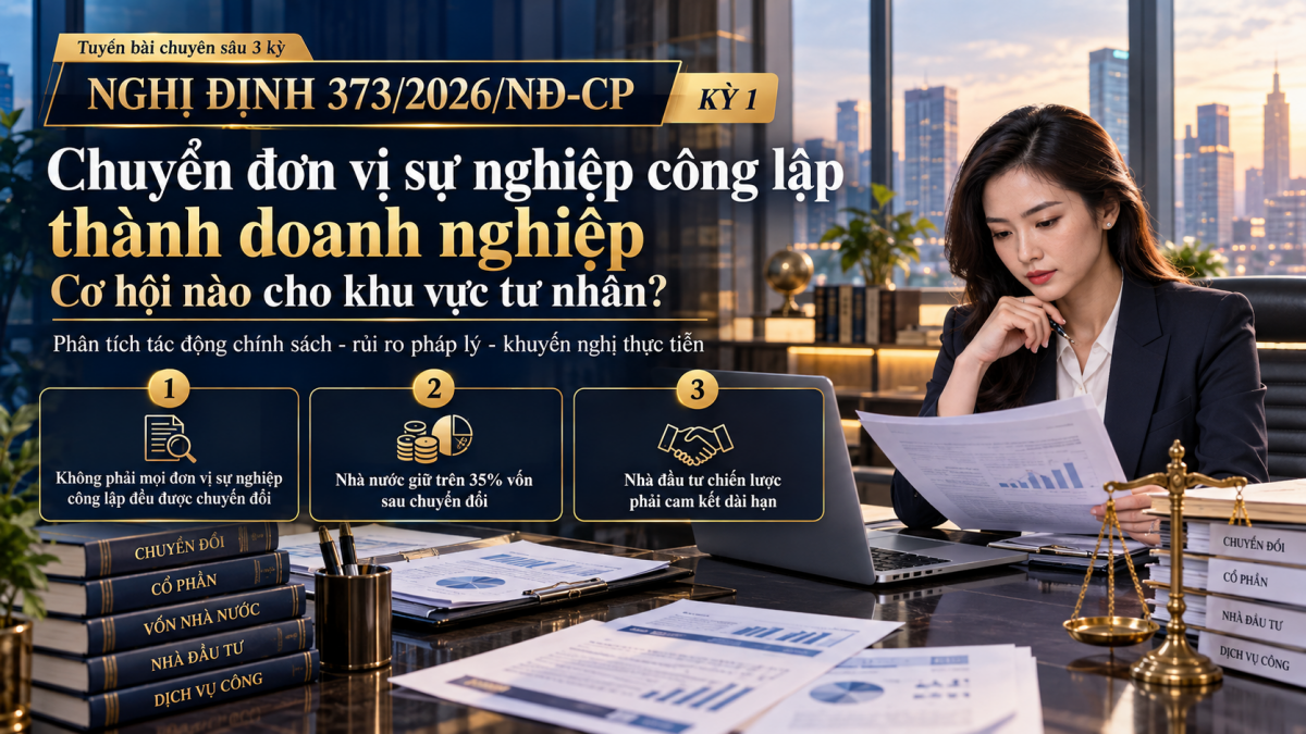 Nghị định 373/2026/NĐ-CP (Kỳ 1): Chuyển đơn vị sự nghiệp công lập thành doanh nghiệp, cơ hội nào cho khu vực tư nhân?