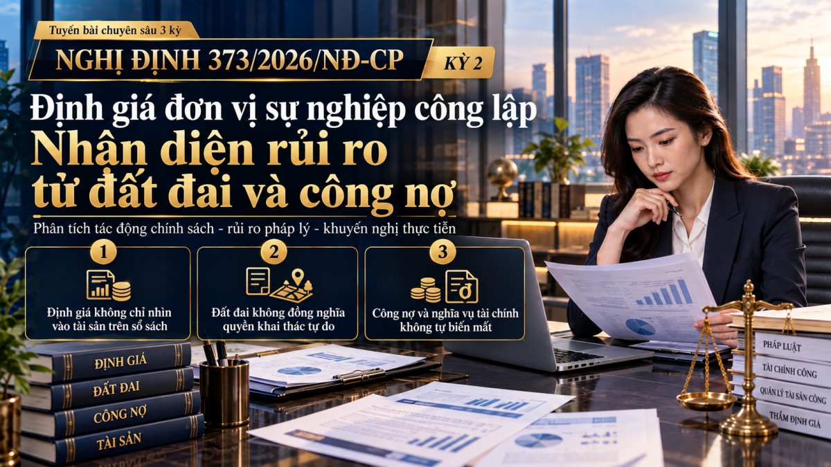 Nghị định 373/2026/NĐ-CP (Kỳ 2): Định giá đơn vị sự nghiệp công lập, nhận diện rủi ro từ đất đai và công nợ