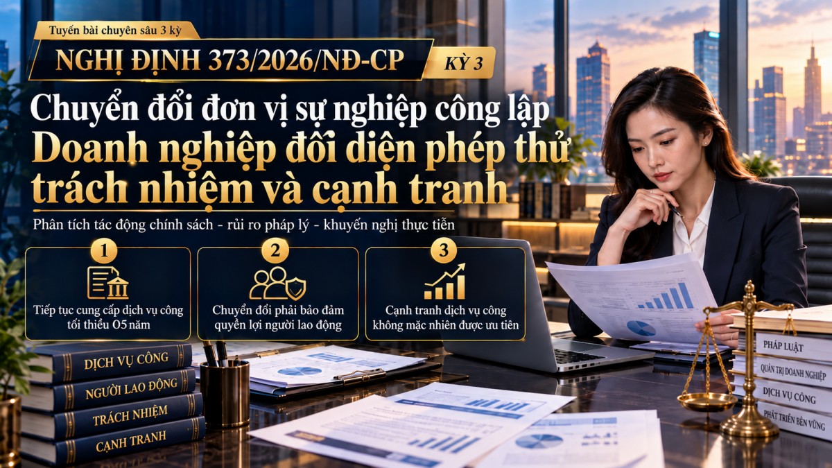 Nghị định 373/2026/NĐ-CP (Kỳ 3): Chuyển đổi đơn vị sự nghiệp công lập, doanh nghiệp đối diện phép thử trách nhiệm và cạnh tranh
