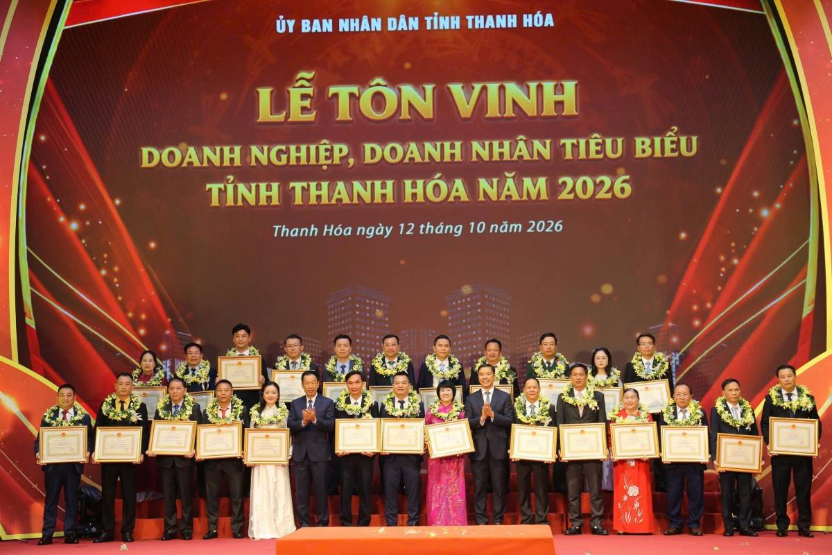 Thanh Hóa tôn vinh 100 doanh nghiệp, doanh nhân tiêu biểu năm 2026