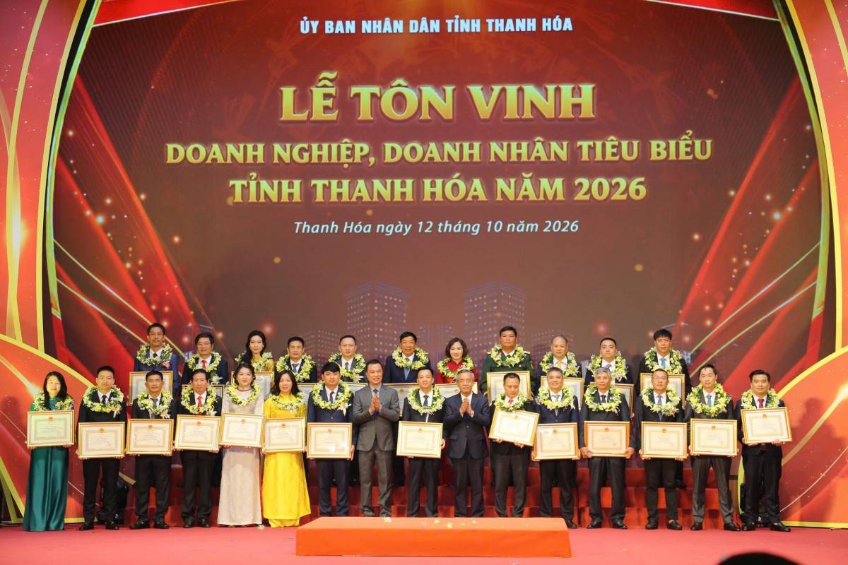 Thanh Hóa tôn vinh 100 doanh nghiệp, doanh nhân tiêu biểu năm 2026
