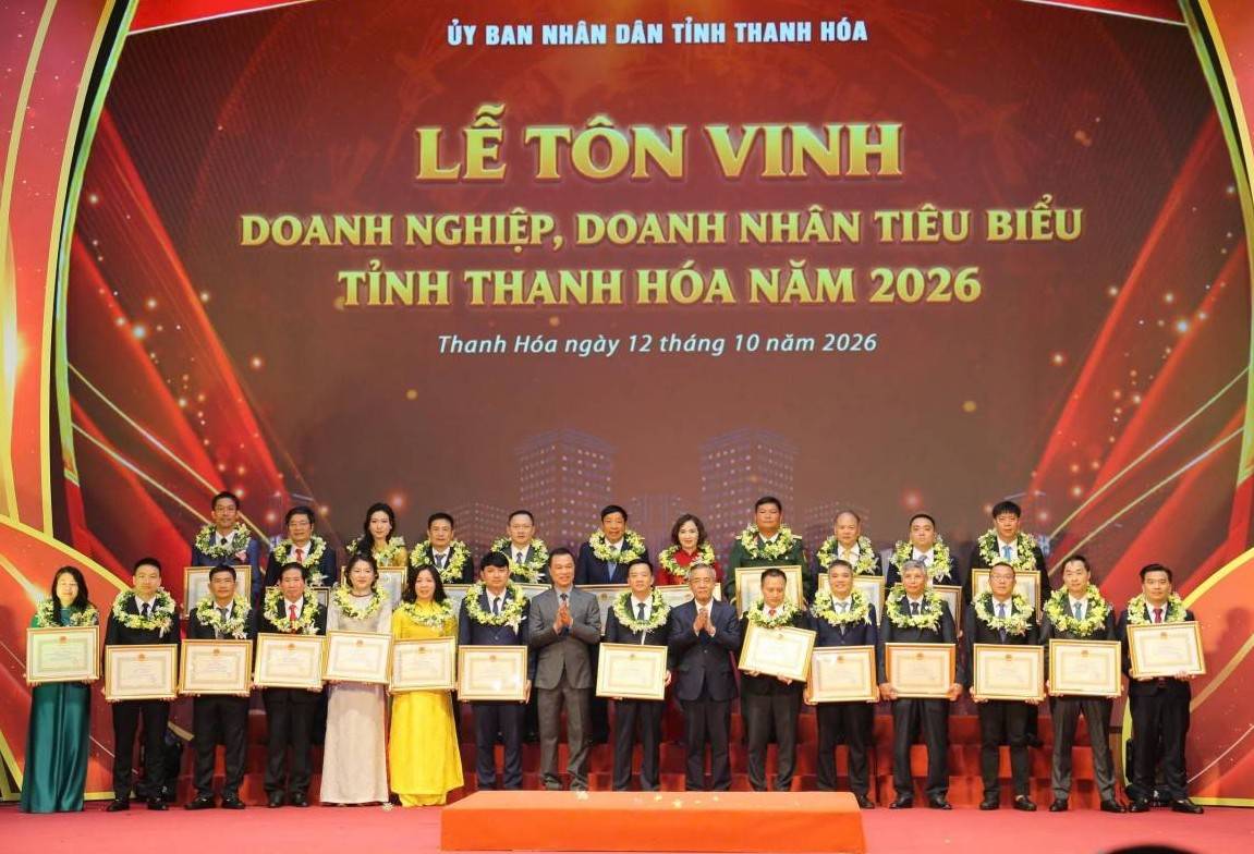 Thanh Hóa tôn vinh 100 doanh nghiệp, doanh nhân tiêu biểu năm 2026