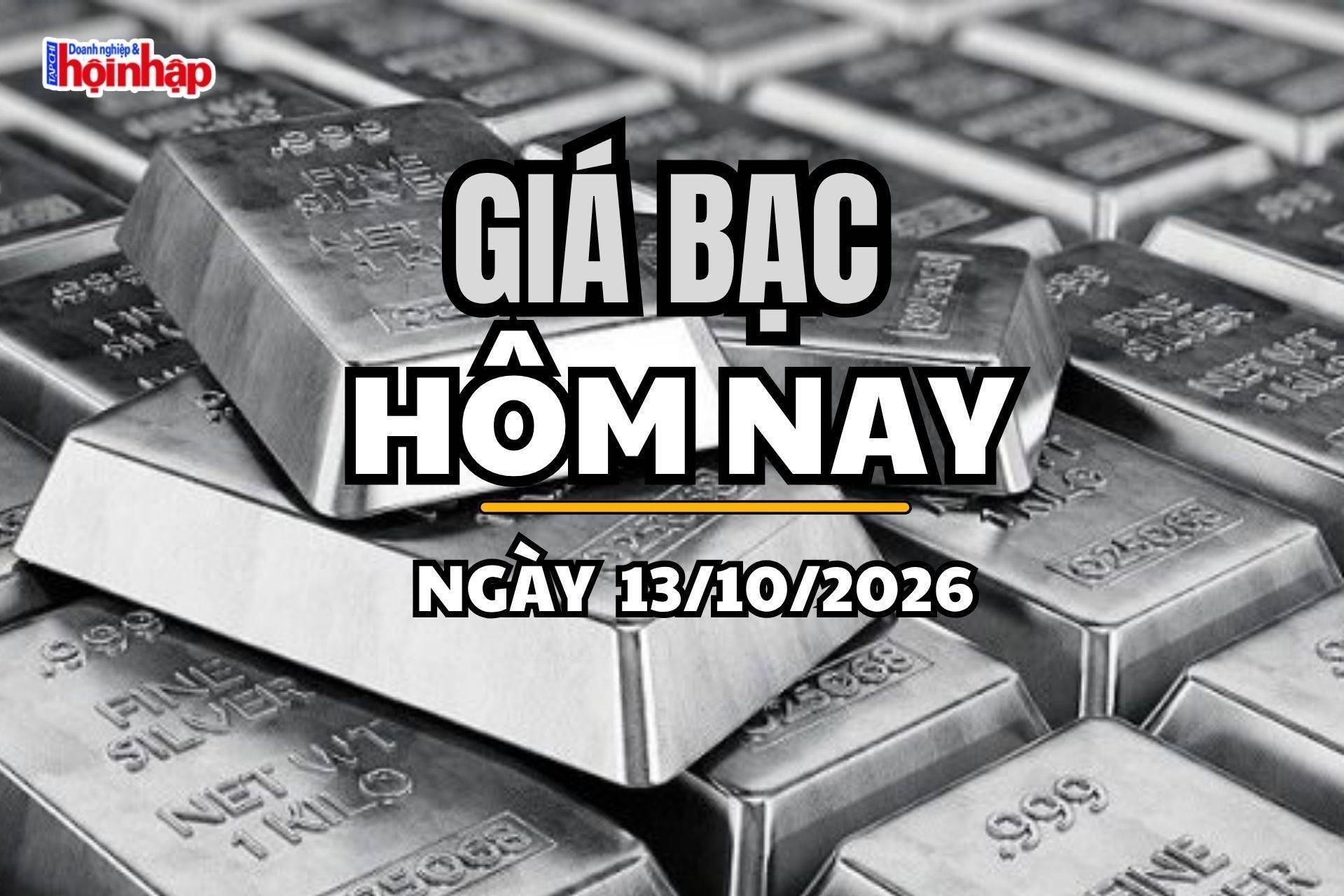Giá bạc hôm nay 13/10/2026: Giá bạc đồng loạt giảm, bạc thế giới mất gần 1 USD/ounce