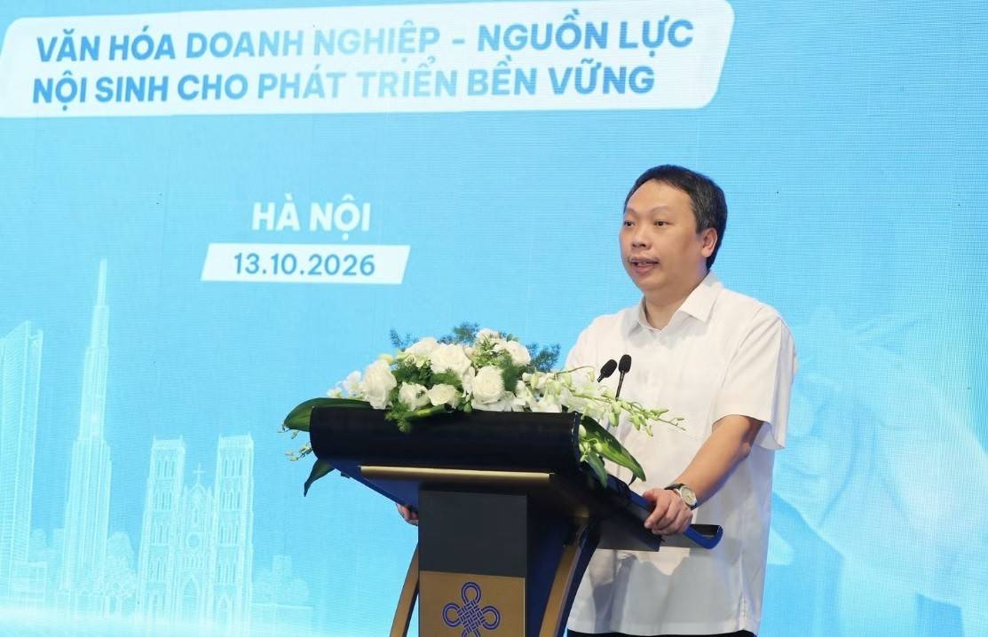 Thứ trưởng Văn hóa, Thể thao và Du lịch Nguyễn Huy Dũng chia sẻ góc nhìn về văn hóa doanh nghiệp trong kỷ nguyên mới của đất nước - Ảnh: https://nhandan.vn