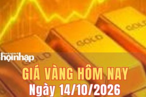 Giá vàng hôm nay 14/10/2026: Vàng trong nước trái chiều, thế giới giảm nhẹ
