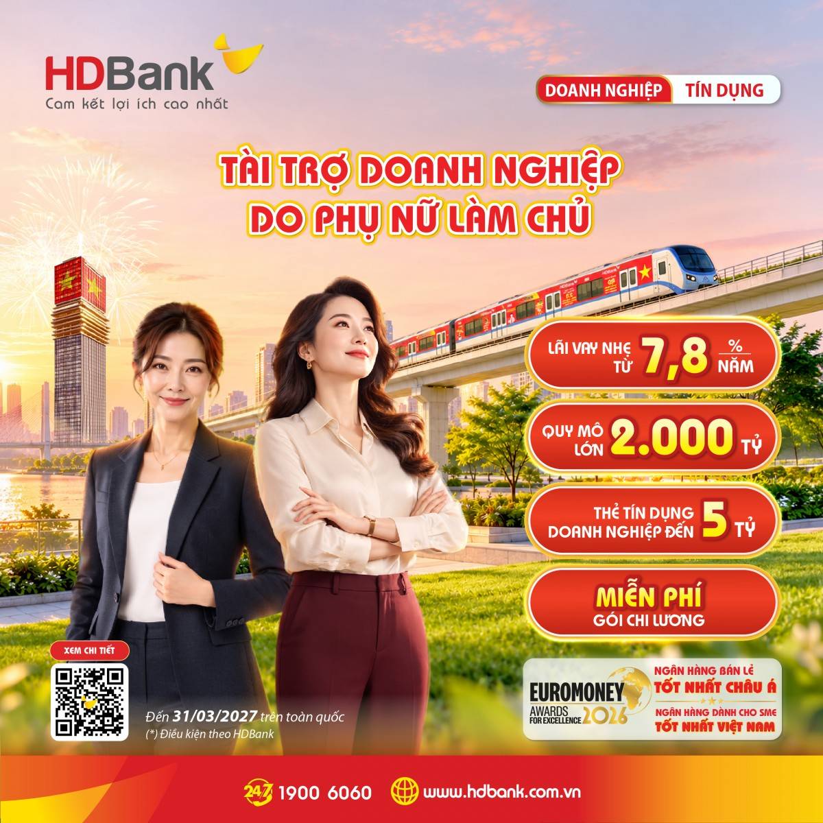 HDBank dành 2.000 tỷ đồng cho doanh nghiệp do phụ nữ làm chủ, lãi suất chỉ từ 7,8%/năm đến hết quý I/2027