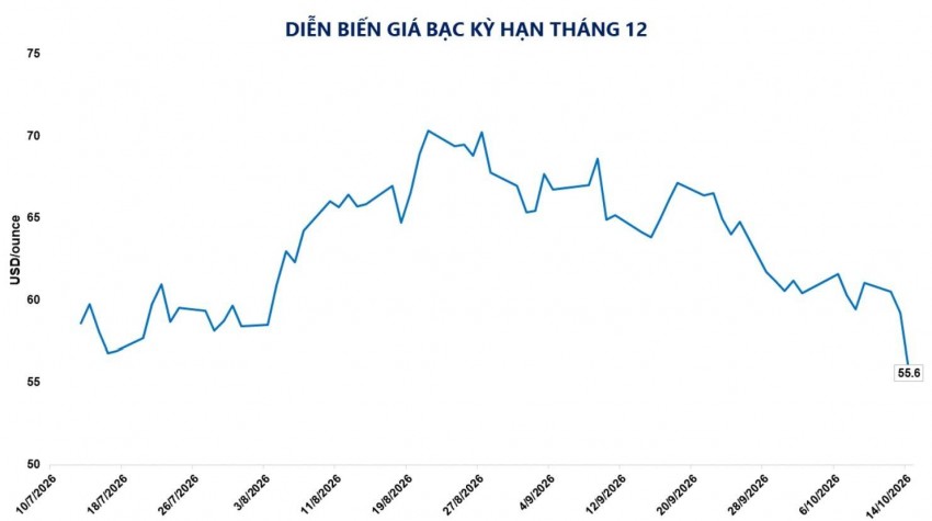 Sức ép lạm phát Mỹ đè nặng: Giá bạc lao dốc xuống đáy 10 tuần