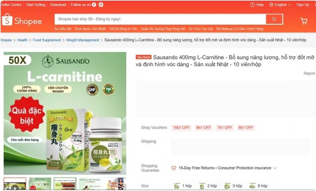 Cục An toàn thực phẩm phát hiện sản phẩm thực phẩm Sausando Slimming capsule đang được quảng cáo và kinh doanh trên sàn thương mại điện tử (Shopee), qua tra cứu dữ liệu cấp Giấy tiếp nhận đăng ký bản công bố sản phẩm, Cục An toàn thực phẩm không cấp Giấy tiếp nhận đăng ký bản công bố sản phẩm số 5218/2023/ĐKSP ngày 16/06/2023 cho sản phẩm Sausando Slimming capsule của Công ty TNHH Thương mại Junda