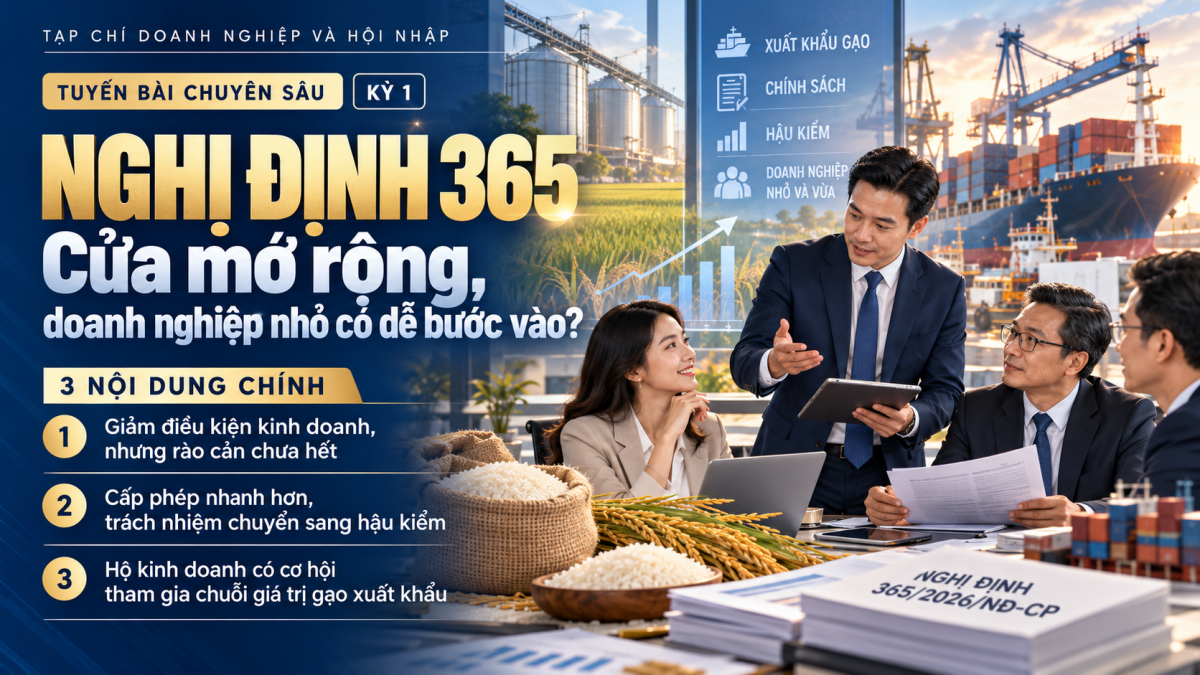 Nghị định số 365/2026/NĐ-CP (kỳ 1): Xuất khẩu gạo trước bước ngoặt chính sách - Cửa mở rộng, doanh nghiệp nhỏ có dễ bước vào?