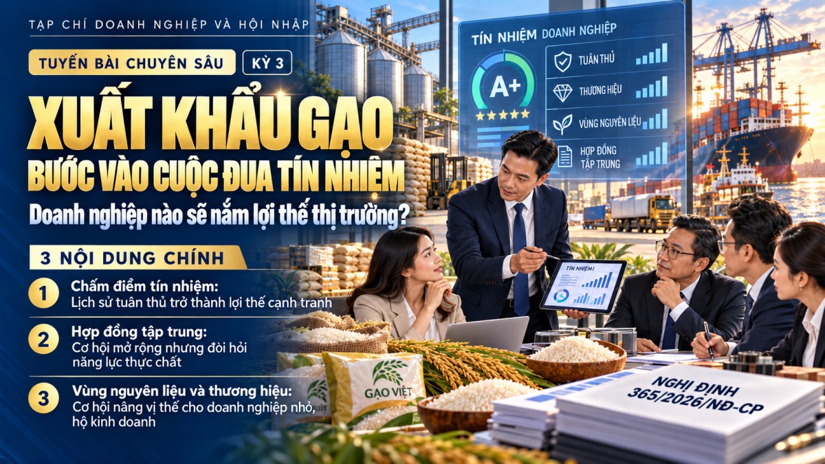 Nghị định 365/2026/NĐ-CP: Xuất khẩu gạo bước vào cuộc đua tín nhiệm, ai sẽ nắm lợi thế?