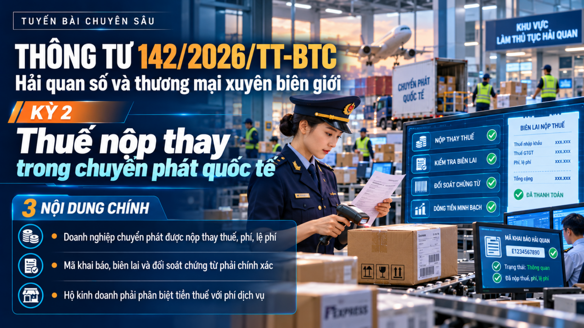 Thông tư 142/2026/TT-BTC: Thuế nộp thay trong chuyển phát quốc tế, ai giữ dòng tiền, ai chịu trách nhiệm?