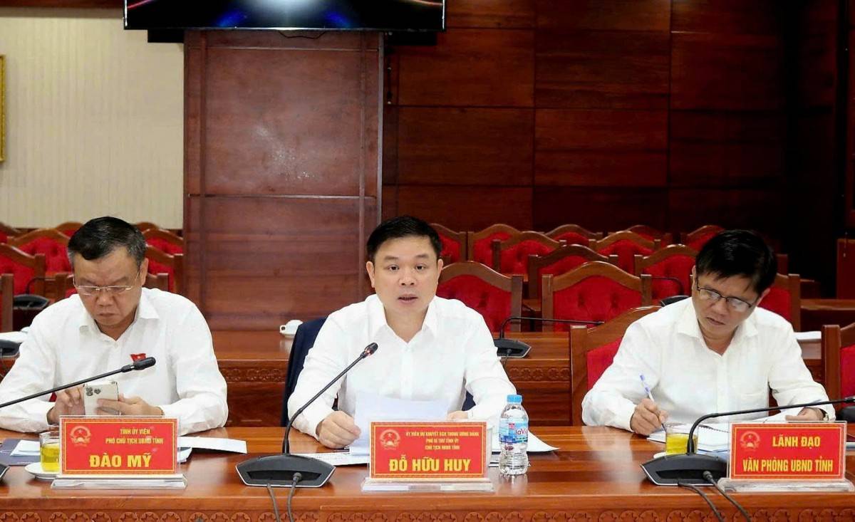 Chủ tịch UBND tỉnh Đắk Lắk Đỗ Hữu Huy phát biểu tại buổi làm việc.