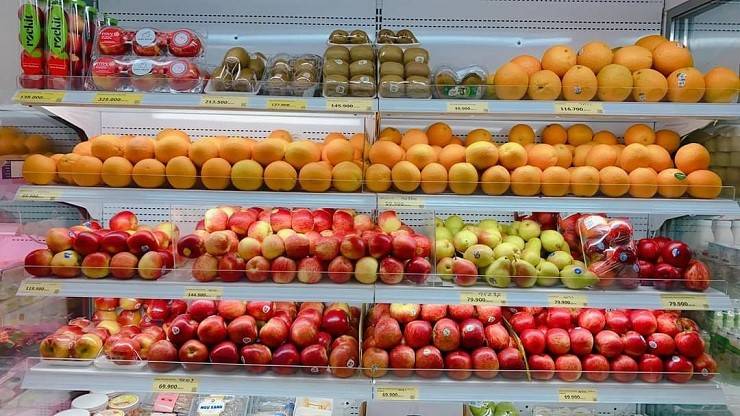 Thực phẩm được bày bán tại siêu thị