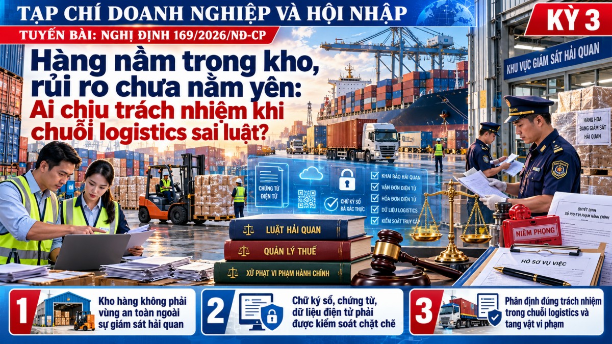Nghị định 169/2026/NĐ-CP hàng nằm trong kho, rủi ro chưa nằm yên: Ai chịu trách nhiệm khi chuỗi logistics sai luật?