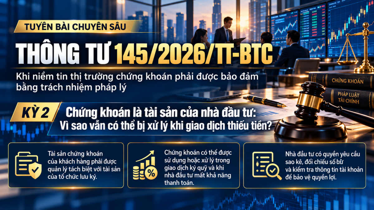 Thông tư 145/2026/TT-BTC: Chứng khoán là tài sản của nhà đầu tư: Vì sao vẫn có thể bị xử lý khi giao dịch thiếu tiền?