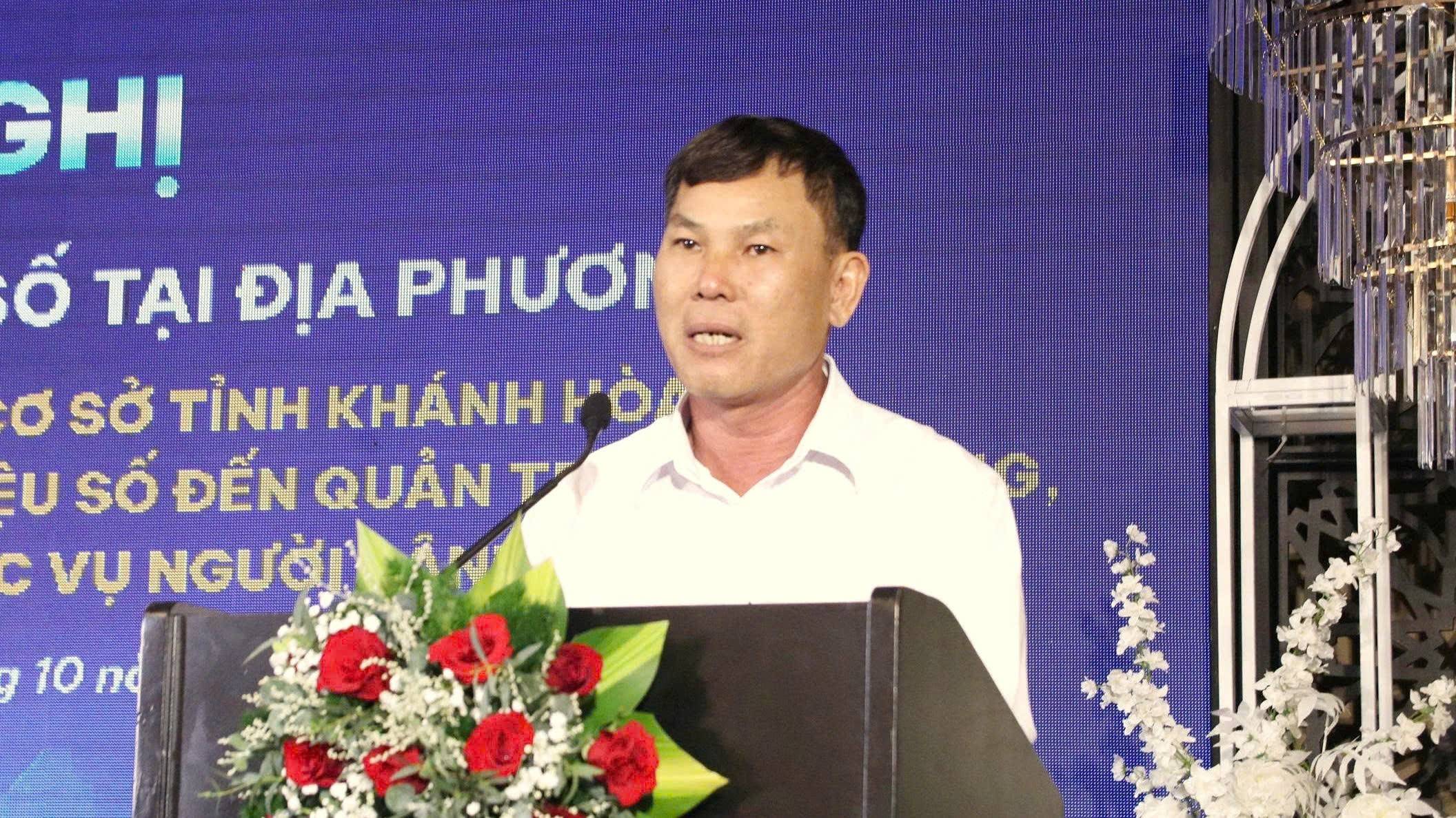 Ông Đào Xuân Kỳ phát biểu khai mạc hội nghị chuyển đổi số Khánh Hòa