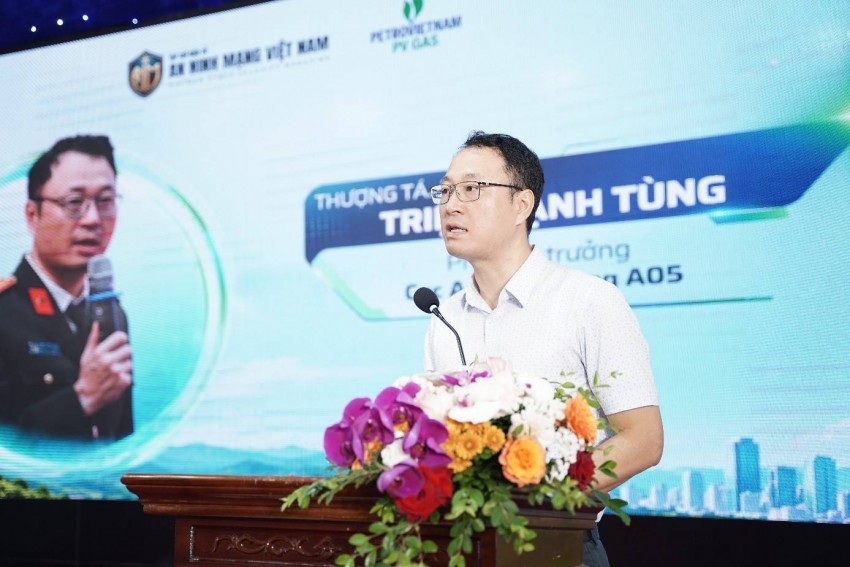 Thượng tá Triệu Mạnh Tùng phát biểu