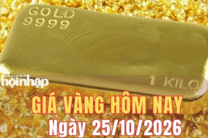 Giá vàng hôm nay 25/10/2026: Giá vàng mất thêm 300.000 đồng/lượng