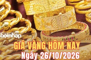 Giá vàng hôm nay 26/10/2026: Giá vàng thế giới chịu sức ép giảm phiên đầu tuần