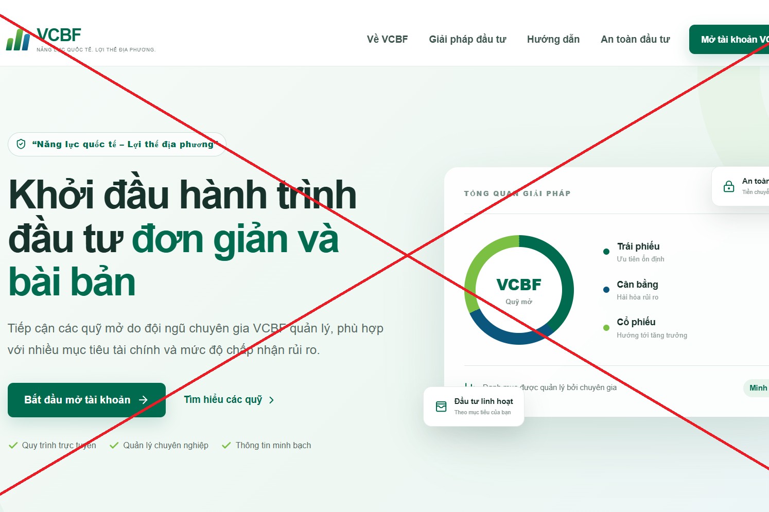 Cảnh báo website giả mạo VCBF, nhà đầu tư cần cảnh giác trước nguy cơ mất tiền