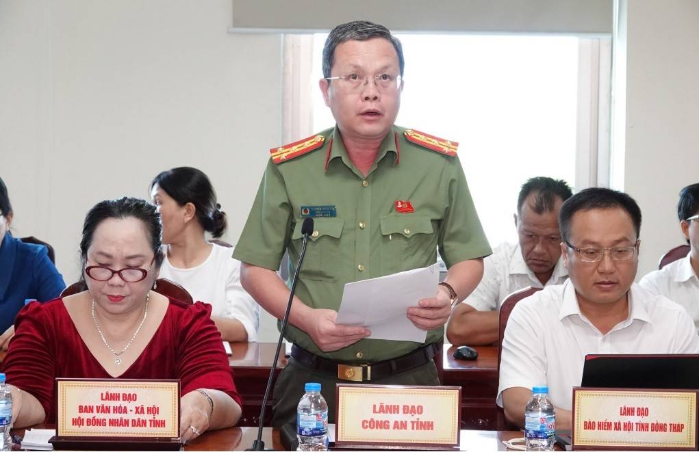 Đại tá Nguyễn Minh Tân, Phó Giám đốc Công an tỉnh Đồng Tháp, thông tin về việc xử lý các nội dung liên quan vụ sai phạm tại Công ty Petimex