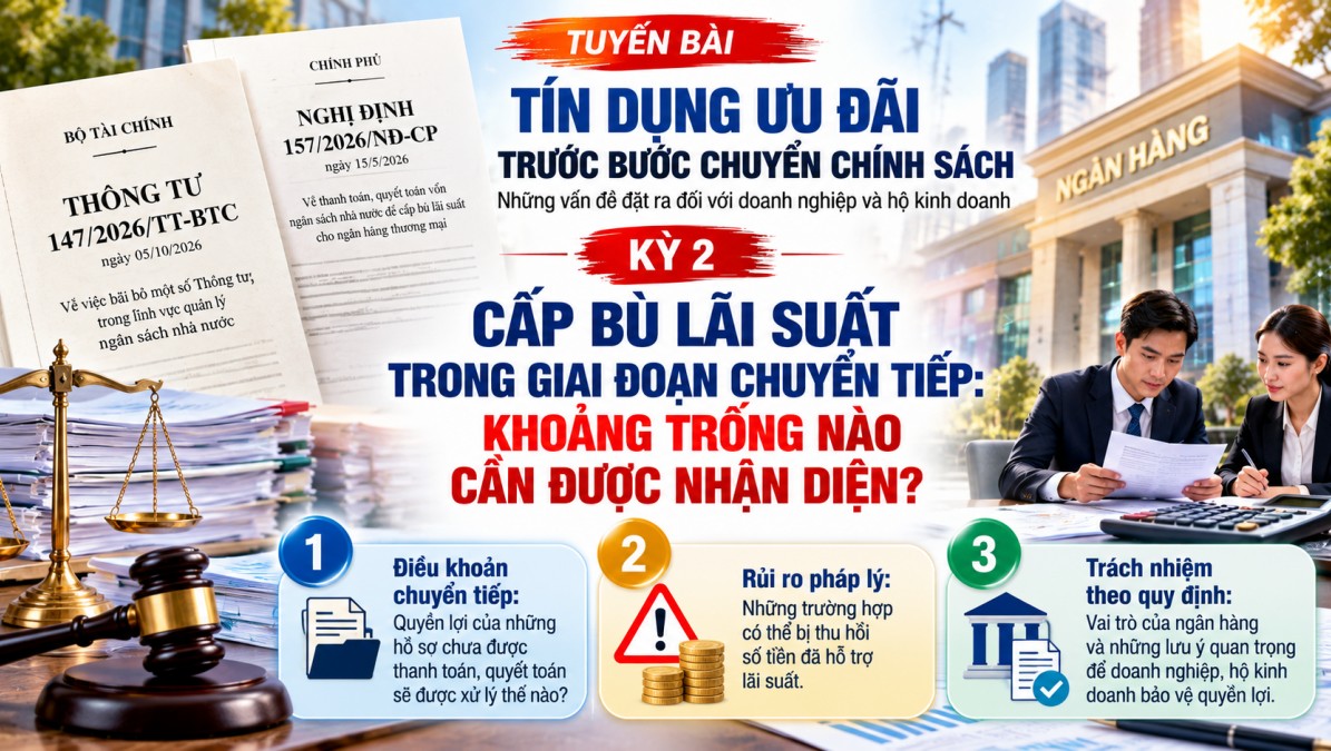 Thông tư 147/2026/TT-BTC: Hồ sơ cấp bù lãi suất chưa quyết toán, doanh nghiệp đối mặt rủi ro gì?