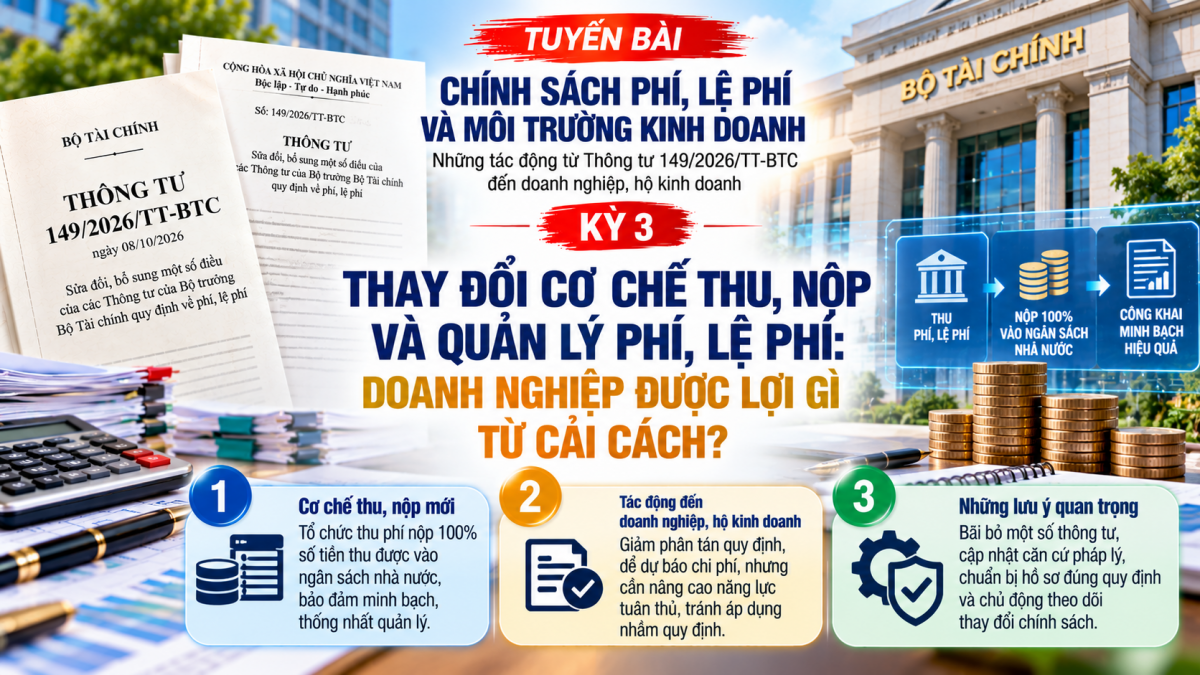 Thông tư 149/2026/TT-BTC: Thay đổi cơ chế thu, nộp phí, lệ phí, doanh nghiệp được lợi gì?